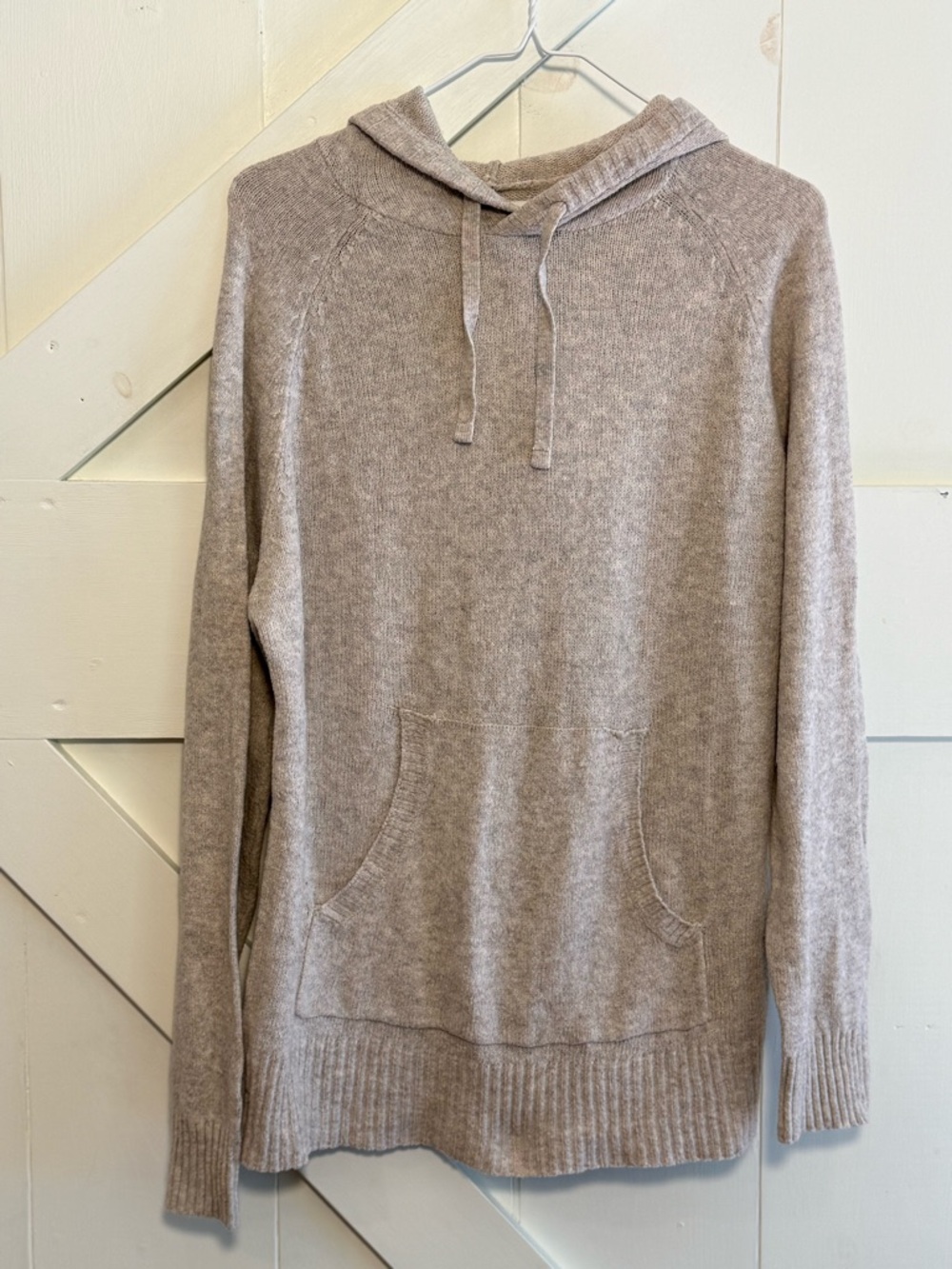 American Eagle Soft Knit Hooded Sweater Small Oatmeal‎ Beige Pullover